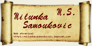 Milunka Samouković vizit kartica